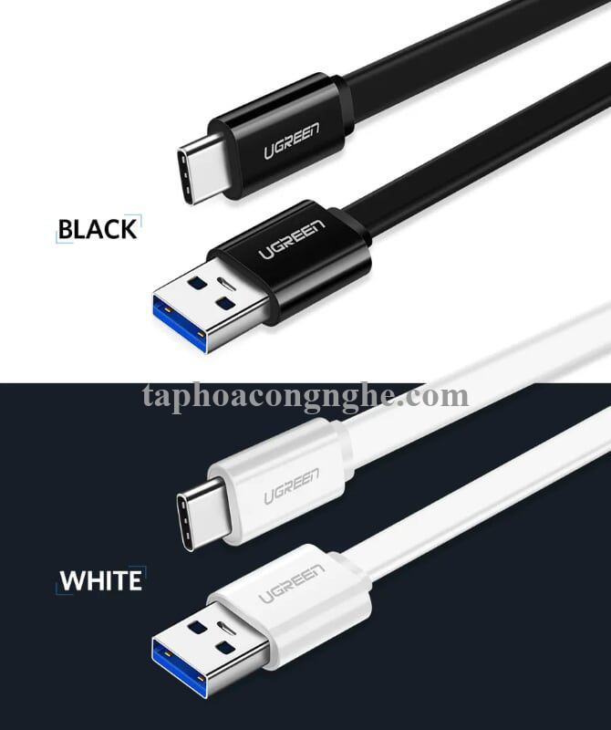 Ugreen 10696 0.5M màu đen Cáp USB TypeC sang USB 3.0 cáp dẹt US172 30010696